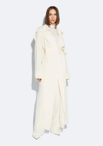 Lapointe Georgette Double Breasted Trench In Cream