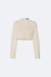Lapointe Georgette Draped Neck Dolman Top In Ecru