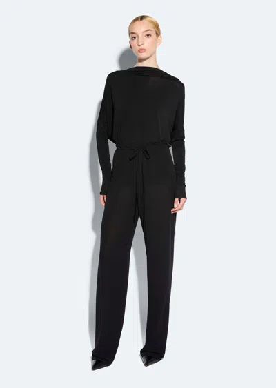 Lapointe Georgette Drawstring Pant In Black