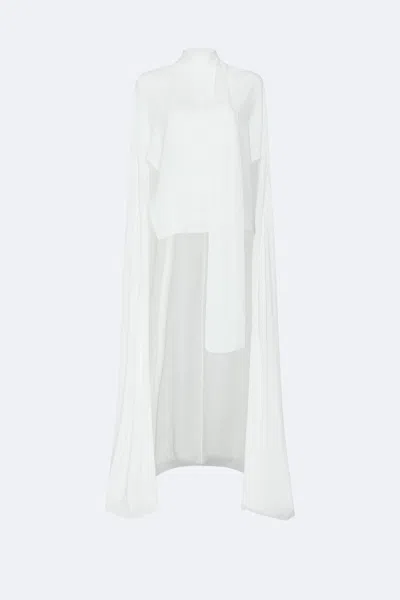 Lapointe Georgette High Low Scarf Cape Top In Cream