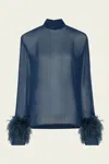 Lapointe Georgette Top With Feathers