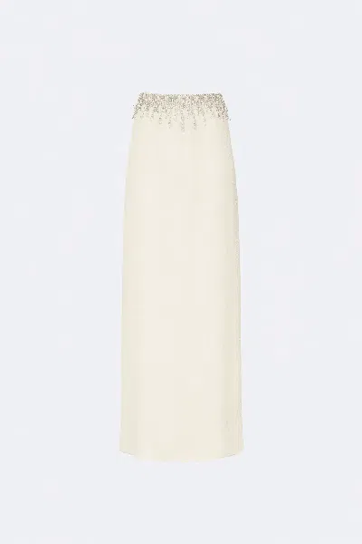 Lapointe Georgette Maxi Skirt With Embroidery In Neutral