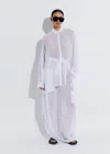 Lapointe Georgette Oversized Shirt In White