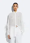 LAPOINTE GEORGETTE OVERSIZED SHIRT WITH FEATHERS