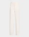 Lapointe Georgette Straight-leg Drawstring Pants In Cream