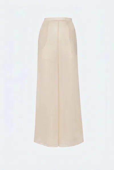 Lapointe Georgette Wide Leg Pant In Ecru