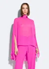 Lapointe Georgettte Oversized Cape Tee In Fuchsia