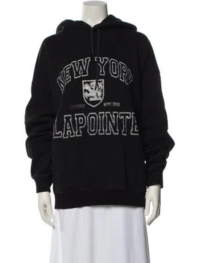 Pre-owned Lapointe Graphic Print Crew Neck Sweatshirt In Black