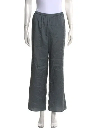 Pre-owned Lapointe Graphic Print Wide Leg Pants In Grey