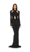 Lapointe Jersey Halter Ruched Gown In Black