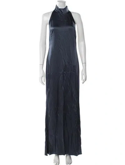 Pre-owned Lapointe Halterneck Long Dress In Blue