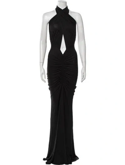 Pre-owned Lapointe Halterneck Long Dress In Blue