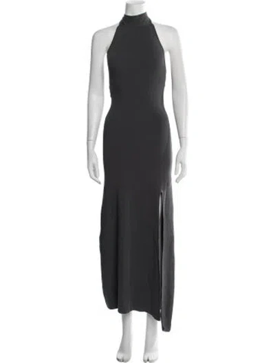 Pre-owned Lapointe Halterneck Long Dress In Grey