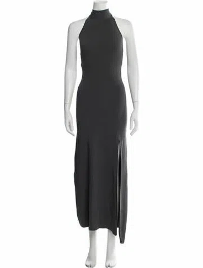 Pre-owned Lapointe Halterneck Long Dress In Grey