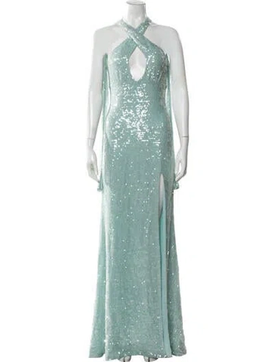 Pre-owned Lapointe Halterneck Long Dress In Multi