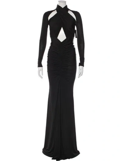 Pre-owned Lapointe Halterneck Long Dress W/ Tags In Black