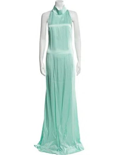 Pre-owned Lapointe Halterneck Long Dress W/ Tags In Blue