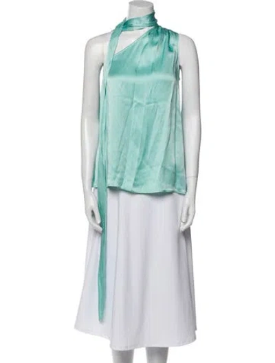 Pre-owned Lapointe Halterneck Sleeveless Top In Blue