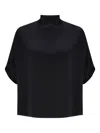 Lapointe High-neck Cape Top In Black