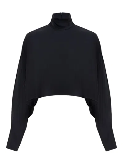 Lapointe High-neck Cropped Top In Black