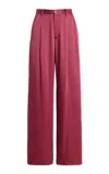 Lapointe High-rise Satin Wide-leg Pants In Pink