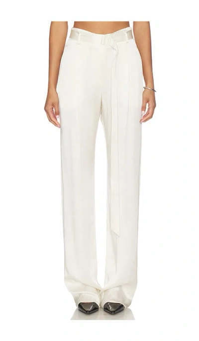 Lapointe High Waisted Belted Pant In White