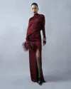 Lapointe Jersey Asymmetrical Shawl Draped Gown