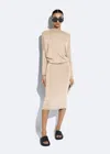 Lapointe Jersey Blouson Dress In Ecru