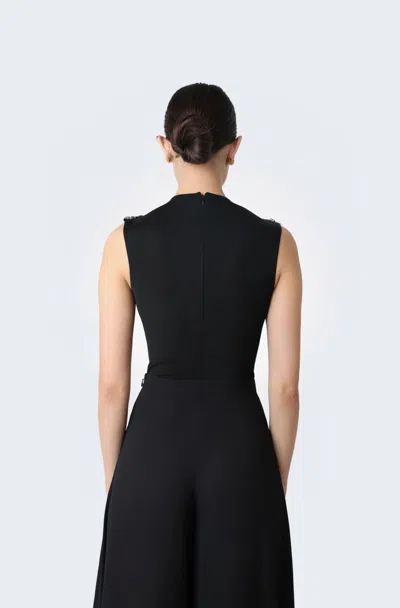 Lapointe Jersey Cowl Neck Bodysuit In Black