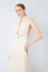 Lapointe Jersey Cowl Neck Top In Cream