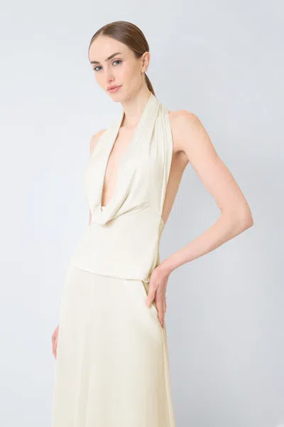 Lapointe Jersey Cowl Neck Top In Cream
