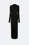 Lapointe Jersey Draped Gown In Black