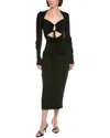 Lapointe Jersey Fitted Dress In Black