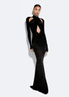 Lapointe Jersey Halter Ruched Gown In Black