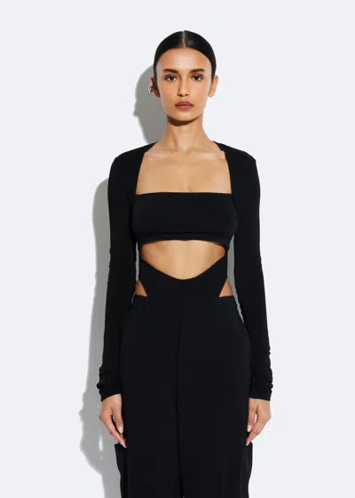 Lapointe Jersey Long Sleeve Bodysuit In Black