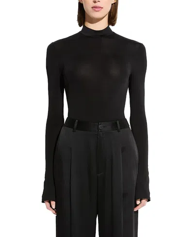 Lapointe Jersey Mock Neck Bodysuit In Black