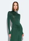 Lapointe Jersey Mock Neck Bodysuit In Forest