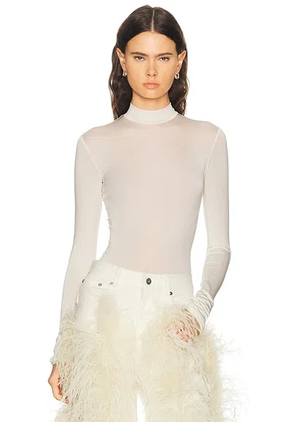 Lapointe Jersey Mock Neck Bodysuit In Black