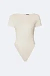 Lapointe Jersey Short Sleeve Boatneck Bodysuit In Black