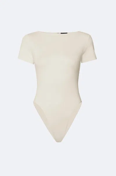 Lapointe Jersey Short Sleeve Boatneck Bodysuit In Black