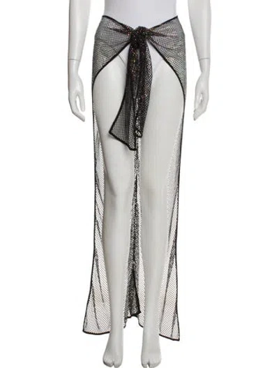 Pre-owned Lapointe Lace Pattern Crystal Embellishments Cover-up In Black