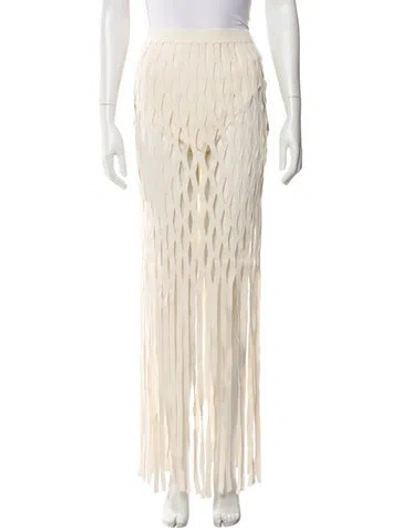 Pre-owned Lapointe Lace Pattern Long Skirt In Neutral