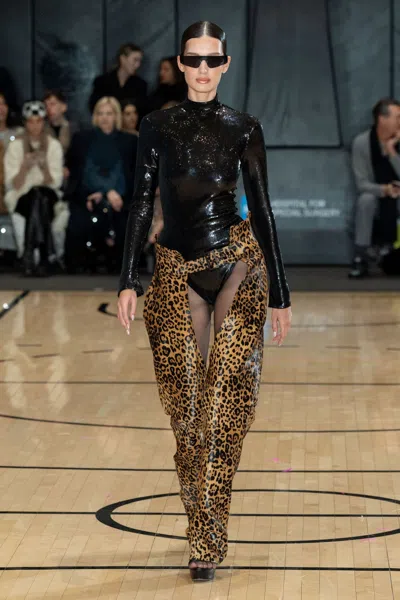 Lapointe Leopard Calf Hair Chaps In Black
