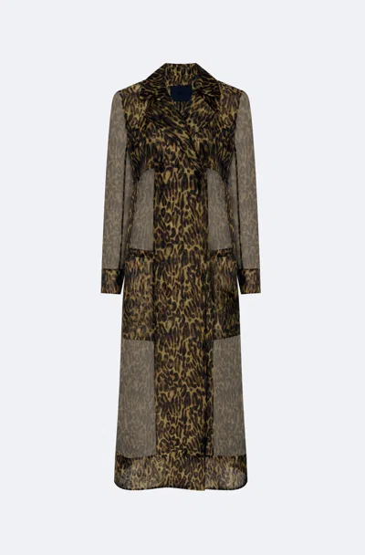 Lapointe Leopard Organza Sheer Duster