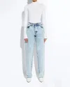 Lapointe Lightwash Denim Double Seam Pant In Stoned Denim