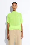 Lapointe Lightweight Georgette Cape Tee In Yellow Glow