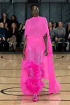 Lapointe Lightweight Georgette High Low Scarf Cape Top In Vivid Pink