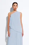 Lapointe Lightweight Georgette One Shoulder Top