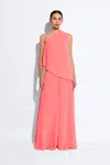 Lapointe Lightweight Georgette One Shoulder Top In Hot Pink