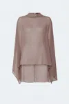 Lapointe Lightweight Georgette Oversized Cape Tee In Cinder